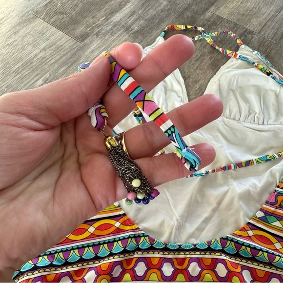 Trina Turk Colorful Pattern One-Piece Swimsuits with Low Back - Picture 4 of 6